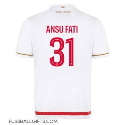 AS Monaco Ansu Fati #31 Fußballbekleidung Heimtrikot 2025-26 Kurzarm AS Monaco Ansu Fati #31 Fußballbekleidung Heimtrikot 2025-26 Kurzarm